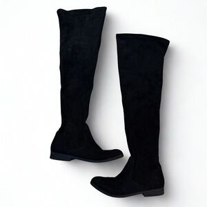 Unbranded Womens Knee High Black Suede Boots Size 9.5
